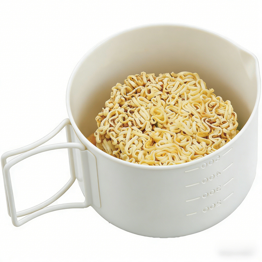 Collapsible Travel Noodle Bowl with Lid & Handle (Microwave-Safe)