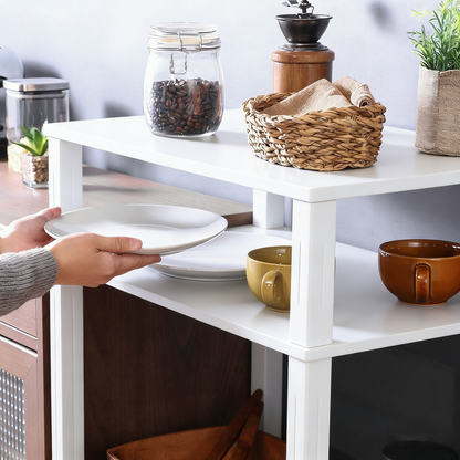 Mobile Multi-Tier Kitchen Storage Shelf with Cabinet