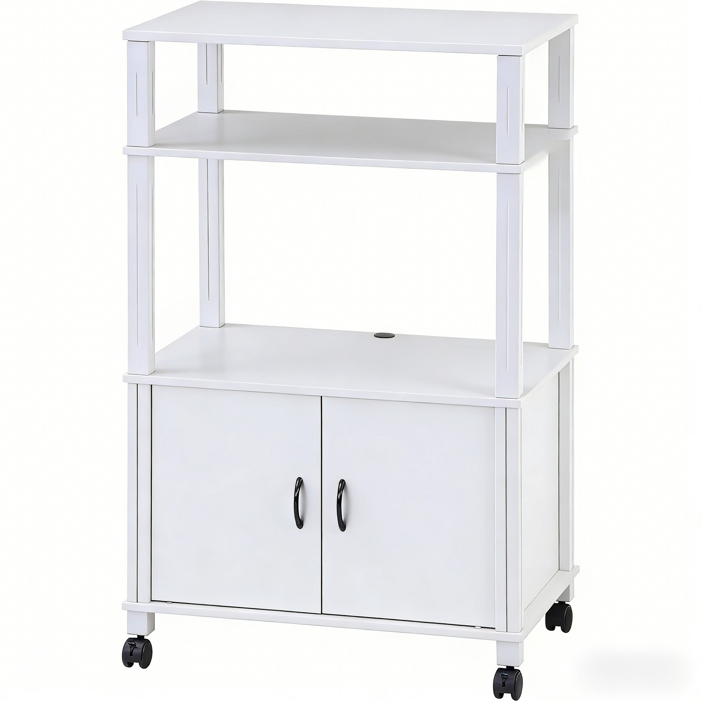 Mobile Multi-Tier Kitchen Storage Shelf with Cabinet