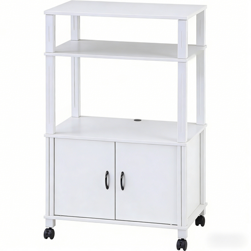 Mobile Multi-Tier Kitchen Storage Shelf with Cabinet