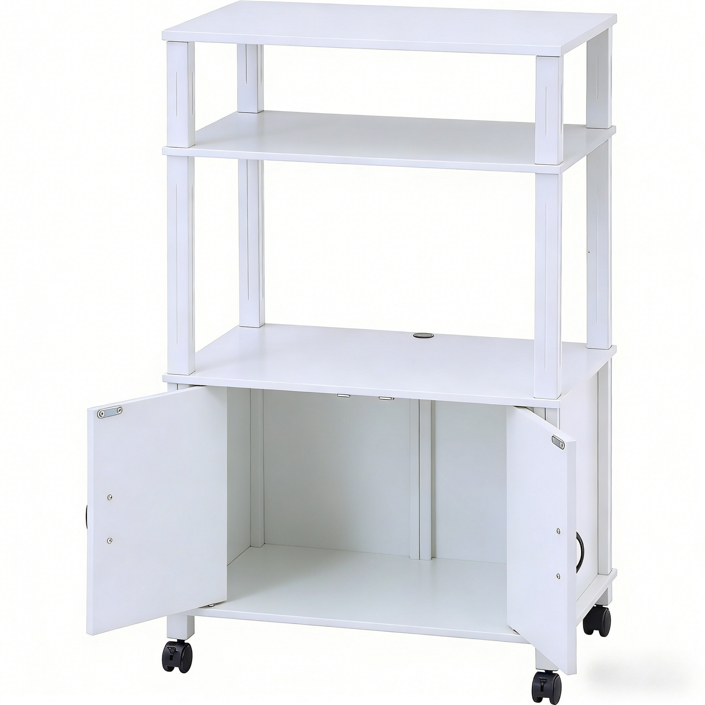 Mobile Multi-Tier Kitchen Storage Shelf with Cabinet