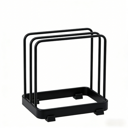Black Metal Cutting Board Organizer Rack