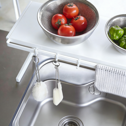 Adjustable Expandable Kitchen Shelf Rack with Hanging Storage